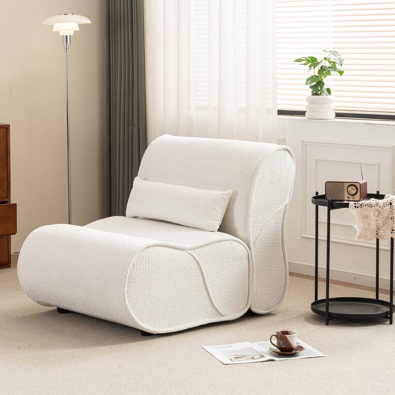 Soft Pellet Velvet Recliner - Comfortable Lounge Chair with Waist Pack Padding, Modern Design, Ideal for Living Room, Bedroom or