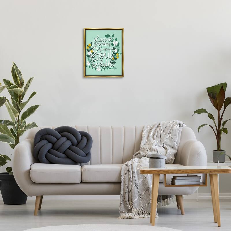 Stupell Room For Soul To Breathe Framed Floater Canvas Wall Art Design By Mandy Ford Art + Illustration