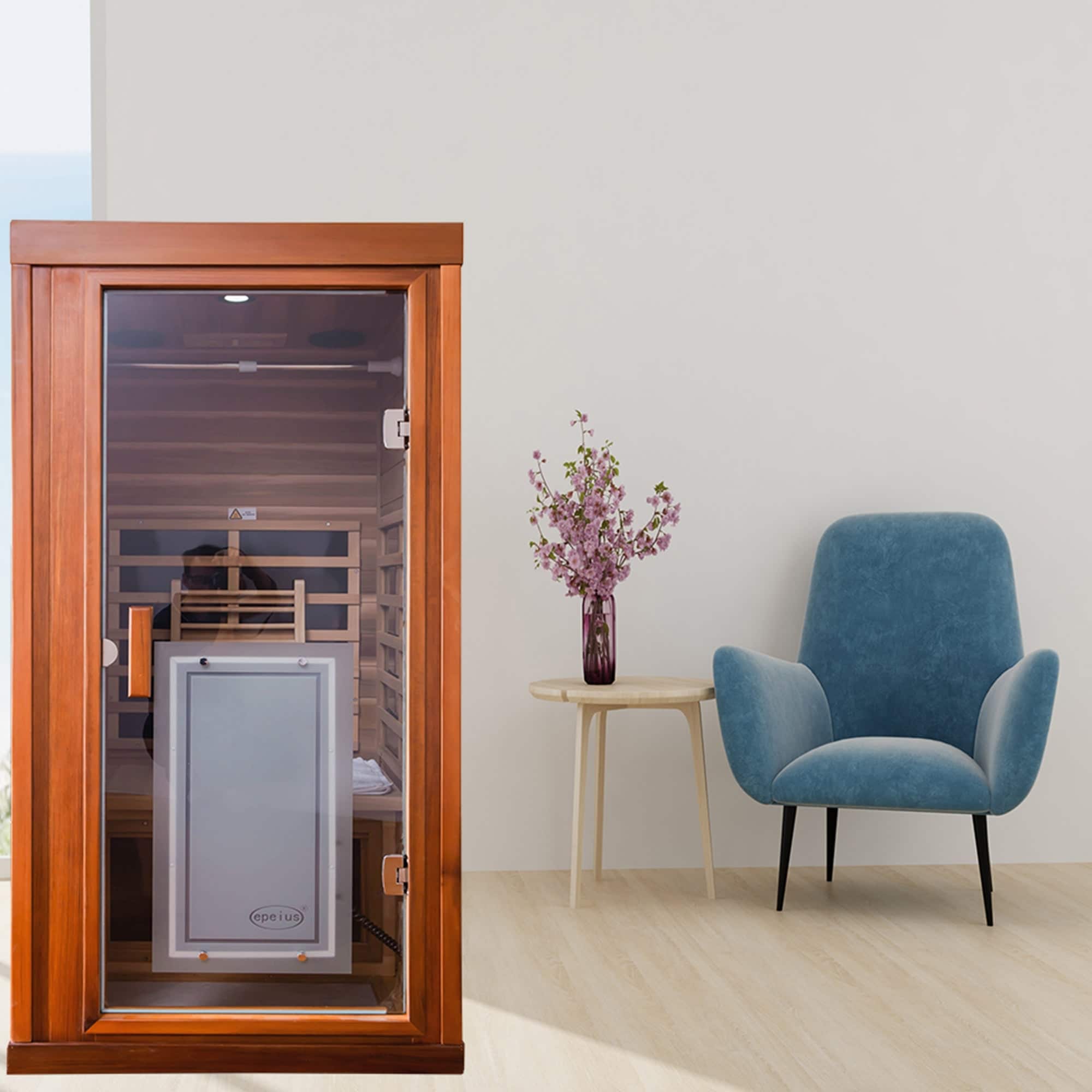 1-Person Sauna with LCD Display, Touch Control, Bluetooth and LED reading lights - 32