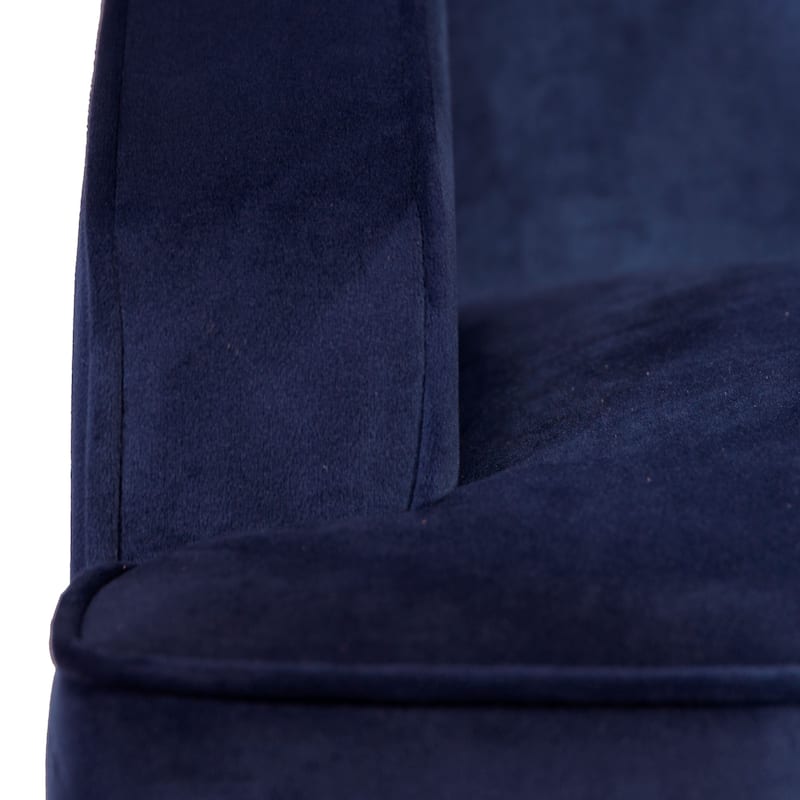 Porch & Den Lyric Navy Velvet Swoop Arm Accent Chair