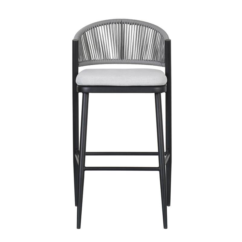 Christopher Knight Home - Beverly Outdoor Barstools with Scallop Backrest (Set of 4) - Iron