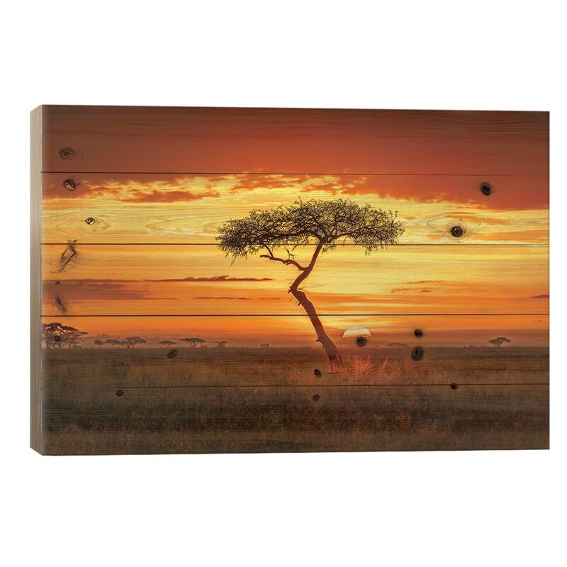 Primordial Africa Print On Wood by Jeffrey C. Sink - Multi-Color - 18x26x1.5