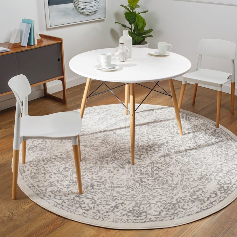 Livabliss Juventas Distressed Medallion Area Rug - 6'7" Round - Ivory - Round