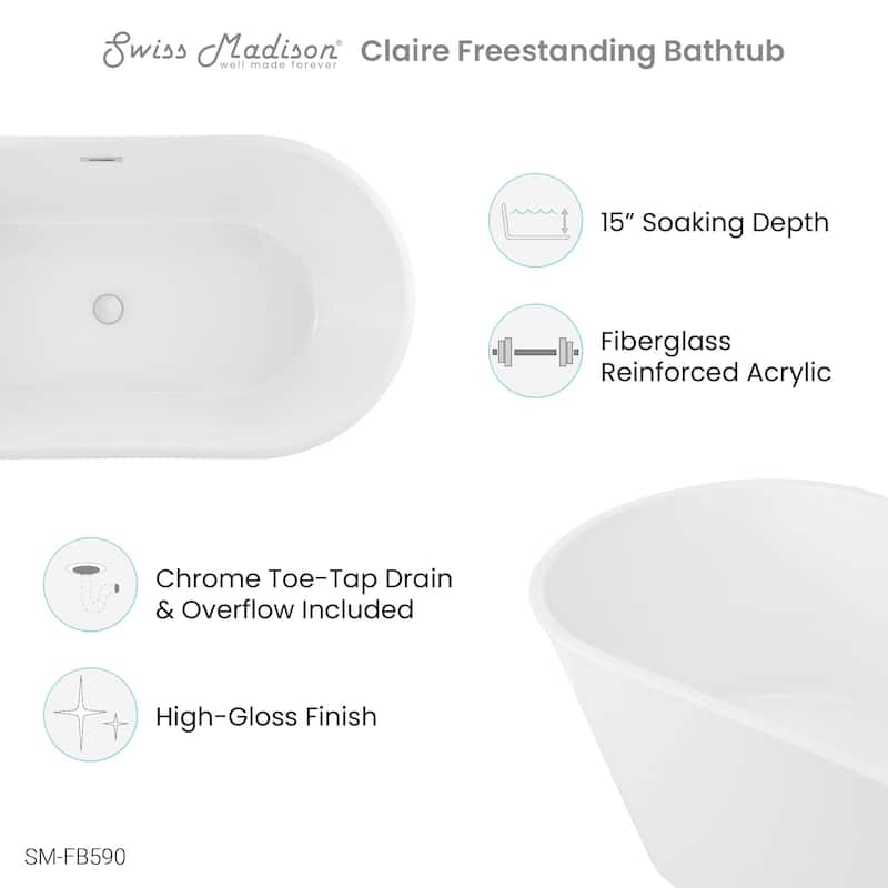 Claire 60" Freestanding Bathtub