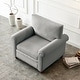 preview thumbnail 3 of 16, Modern Fabric Upholstered Sofa with Wood Leg, Rolled Arm Single Seat with Nails