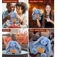 preview thumbnail 3 of 4, DolliBu Soft Baby Blue Rabbit Stuffed Animal with Pumpkin Plush Decor - 8 inches