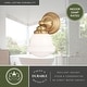preview thumbnail 5 of 11, Huntley Natural Brass Gold Bathroom Vanity Lighting Fixture, White Schoolhouse Milk Glass Globe Shade, Dimmable, LED Compatible