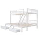 preview thumbnail 7 of 7, White Full Over Twin Bunk Bed with Storage Drawers and Guardrails