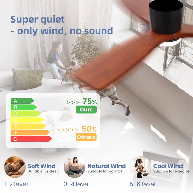 48In 3Blade Dc Motor Indoor Ceiling Fan With Light Kit And Remote