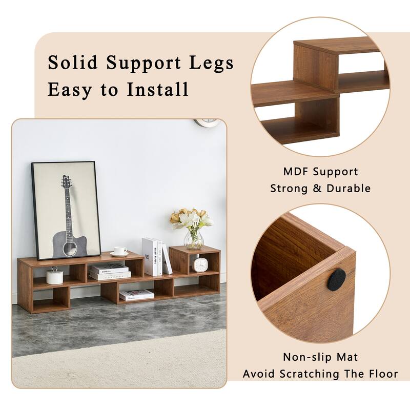 Entertainment Center Media Stand, Bookcase Shelf, TV Console Stand