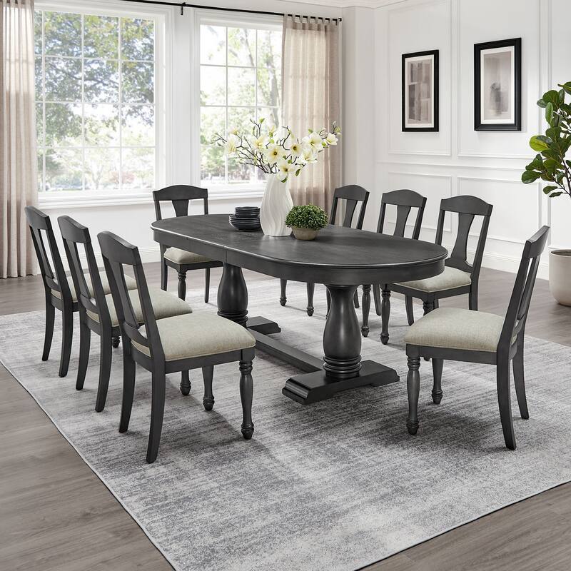 Mid Century Style Linen Upholstered Dining Chairs 2 Piece Set