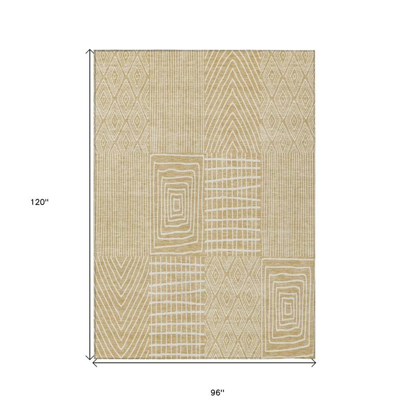 HomeRoots Geometric Transitional Rectangle Outdoor Rug
