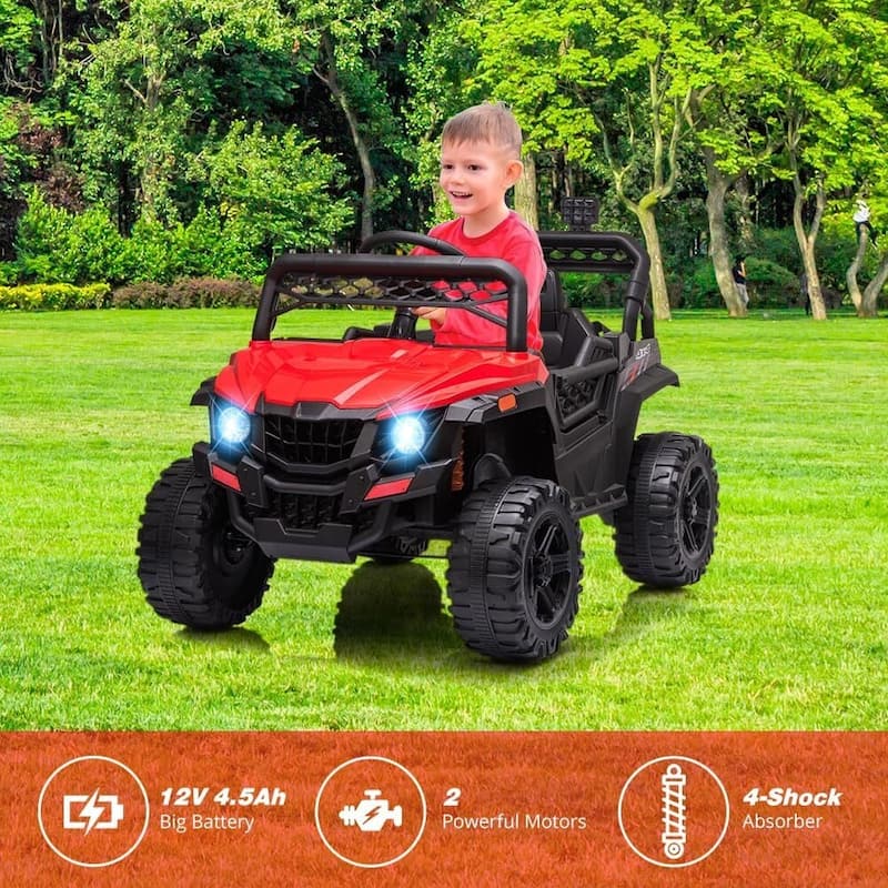 Kids Ride On Utv with Remote Control, 390W Double Motors 12V Kids Ride On Car Truck Toddles Electric Vehicle