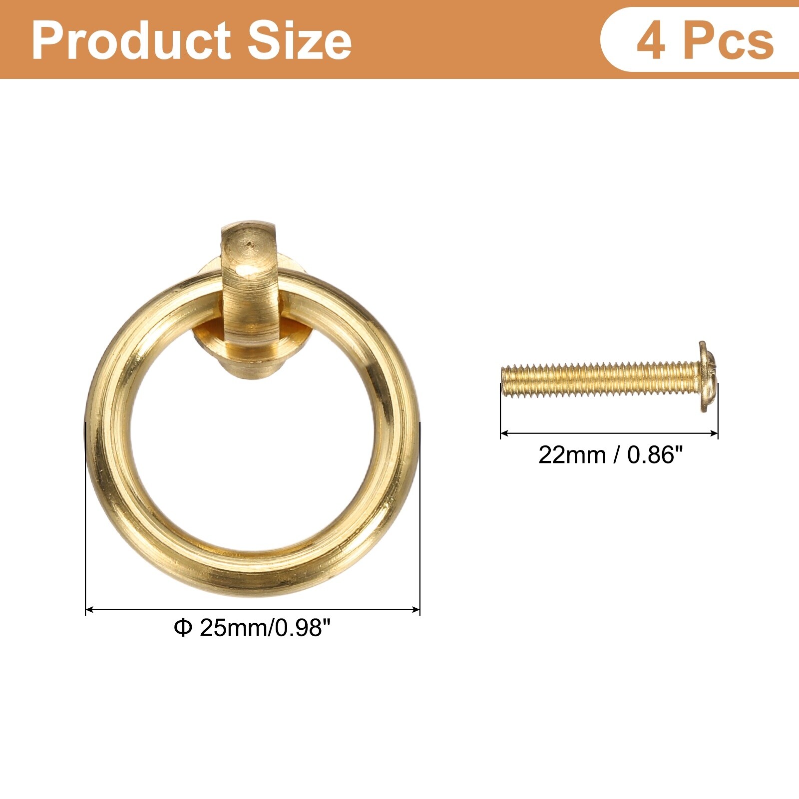 Brass Drawer Pulls and Knobs Cupboard Cabinet Drawer Rings Pulls Knob