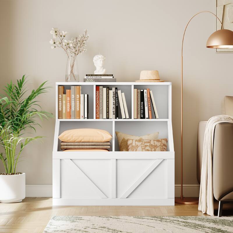 Kids Bookshelf and Toy Storage for Playroom, Bedroom