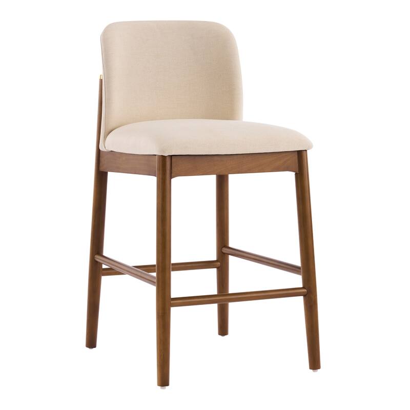 Christopher Knight Home - Lois Modern Upholstered Solid Rubberwood Counter Stool Set - Bar Chairs with Ergonomic Backrest