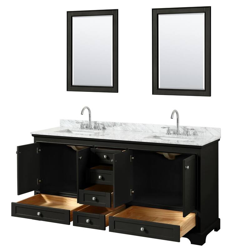 Wyndham Collection Deborah 72" Free Standing Double Vanity Set with