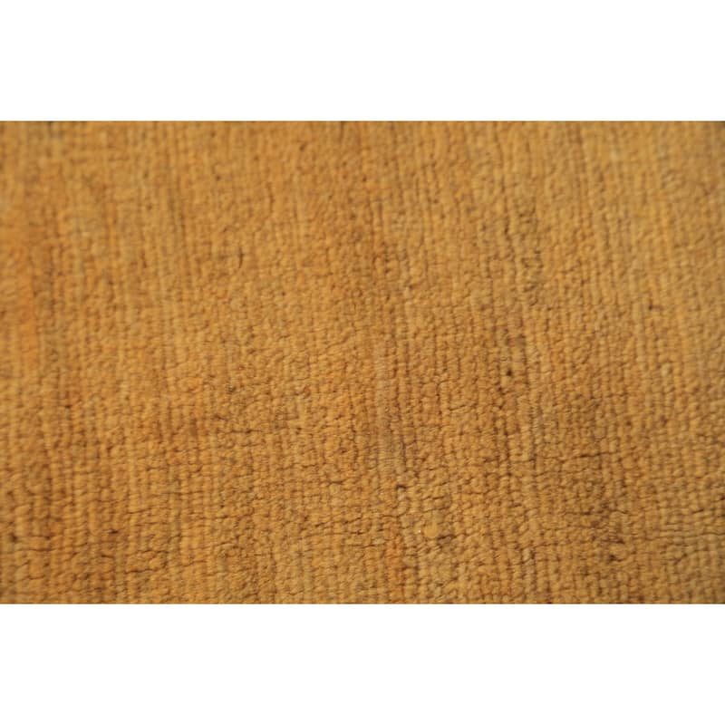 Gold Gabbeh Modern Rug Hand-Knotted Wool Carpet - 4'0" x 6'1"