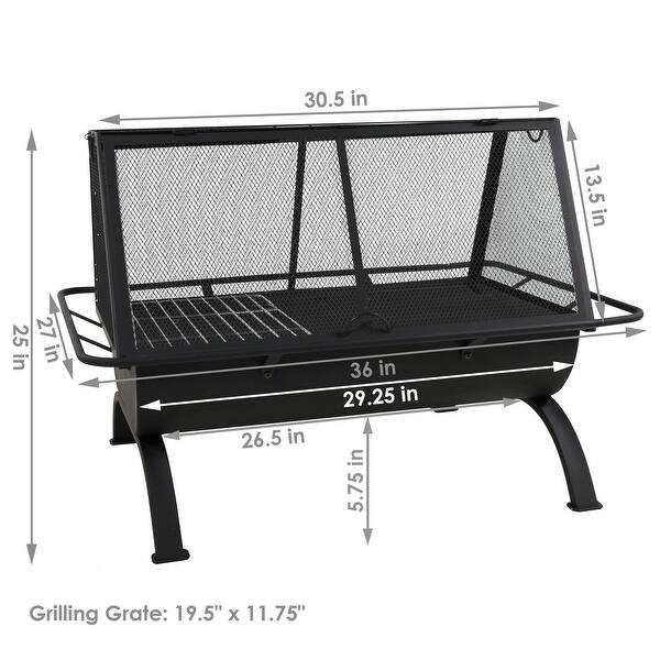 Shop Sunnydaze Northland Grill Fire Pit With Spark Screen And