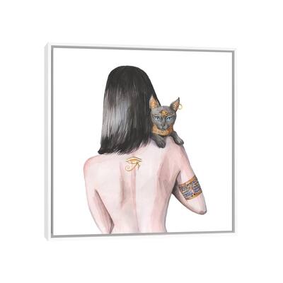 iCanvas "Egyptian Goddess Nefertiti And The Cat Bastet" by Yana Anikina Framed Canvas Print