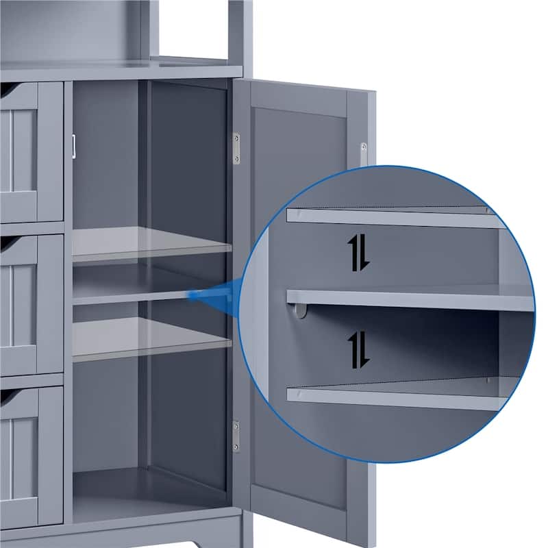 Yaheetech Bathroom Floor Cabinet Bedroom Cabinet Storage Organizer