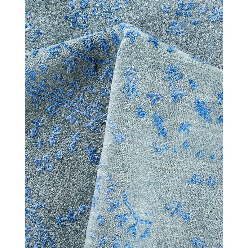 Ikat One-of-a-Kind Hand-Knotted Area Rug - Gray, 8' 10" x 12' 0" - 8' 10" x 12' 0"