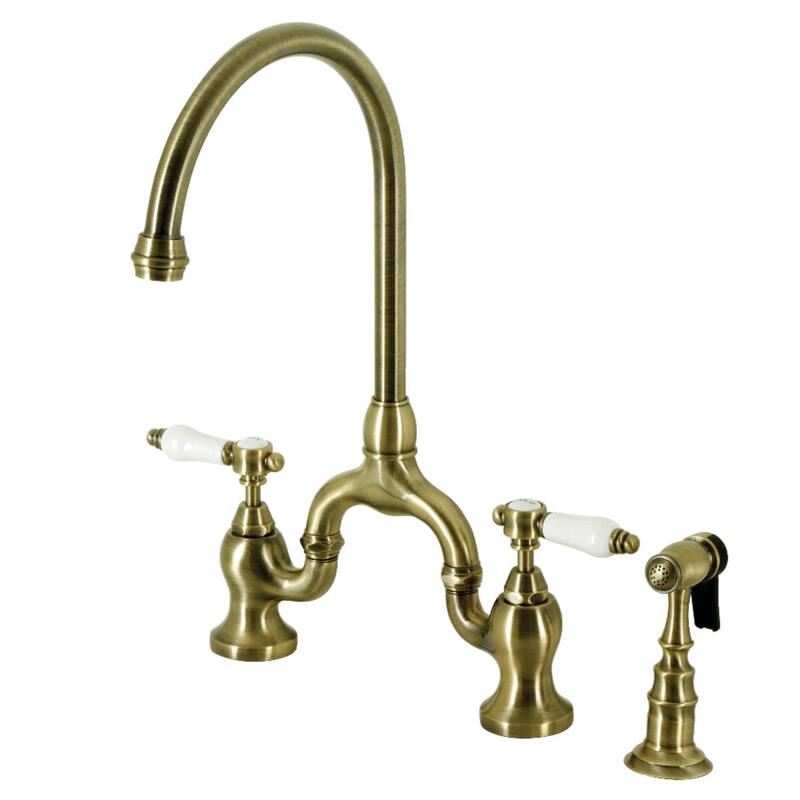 Kingston Brass KS779.BPLBS Bel-Air 1.8 GPM Bridge Kitchen Faucet