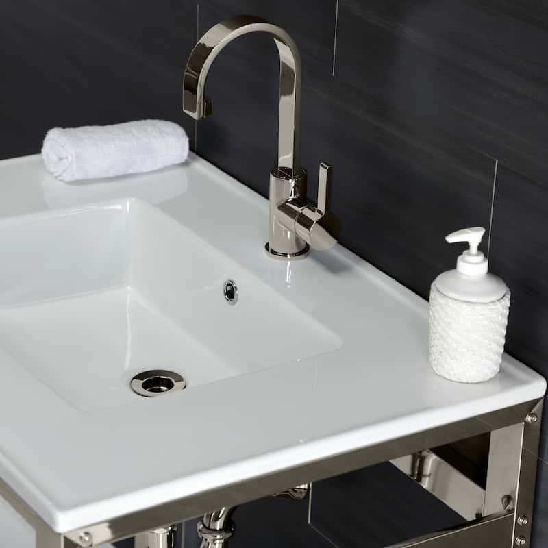 Continental Single-Handle Bathroom Faucet with Push Pop-Up in Polished Chrome