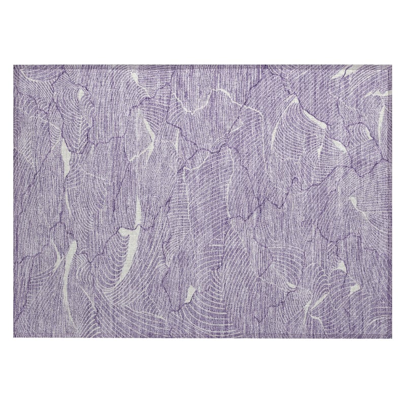 Machine Washable Indoor/ Outdoor Abstract Crackle Chantille Rug