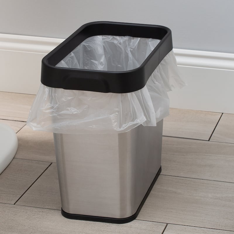 Bath Bliss 2 Pack 8L Stainless Steel Waste Bin - 9.84" x 6.69" x 10.63"
