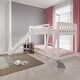 preview thumbnail 3 of 7, Heavy Duty Wood White Bunk Bed with Slide, Stairs, and Safety Guardrails