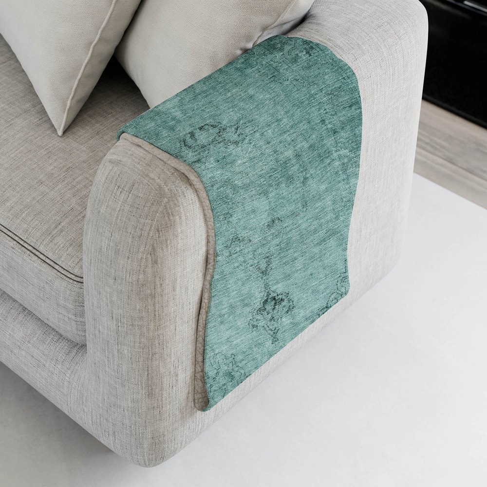 Premium Machine Washable Vintage Traditional Sherpa Throw Blanket