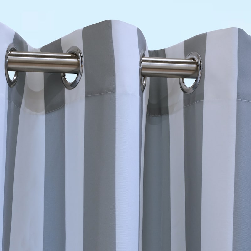 Coastal Stripe Indoor/Outdoor Curtain Panel by Outdoor Decor