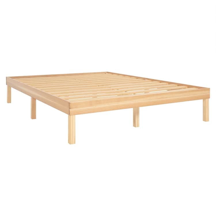 14 Inch Solid Pine Wood Platform Bed Frame No Squeak Bed Frame with Wooden Slats No Box Spring Needed