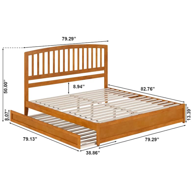 Lucia Platform Bed with Panel Footboard and Twin XL Trundle