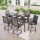 preview thumbnail 25 of 67, 7-Piece Patio Bar Stool Set Textilene Swivel Stools