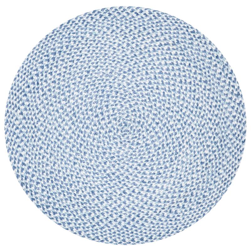 SAFAVIEH, Handmade Handmade Insa Country Geometric Polyester Rug - 3' Round - Blue/Aqua