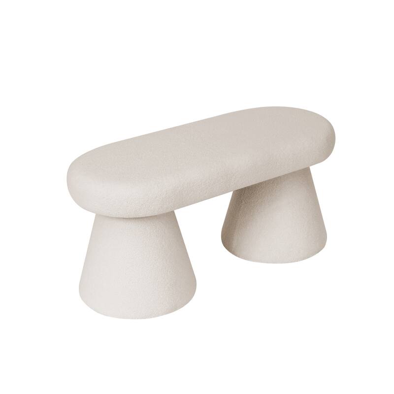 Adeco 39 Inches Long Soft Ottoman Bench for Living Room Bedroom