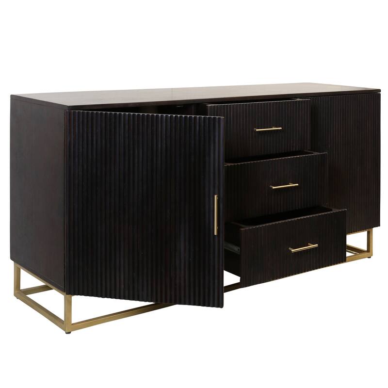 StyleCraft Lexington Sideboard - Ebony & Gold