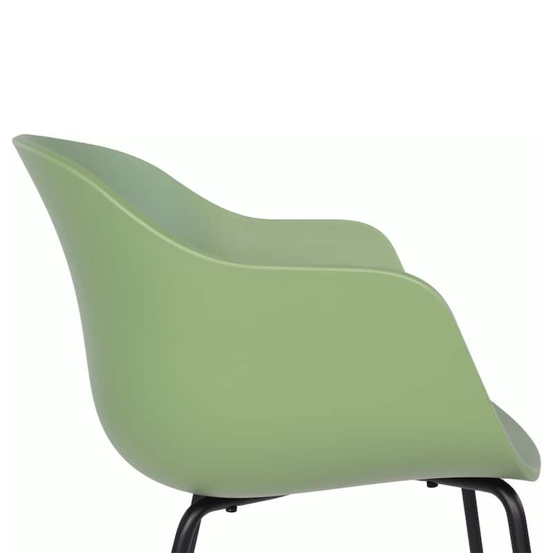 Furnish Theory Curve-K ML Indoor/Outdoor Dining Armchairs Arm Chairs w Polypropylene Shell & Powder-Coated Steel Legs (Set of 2)