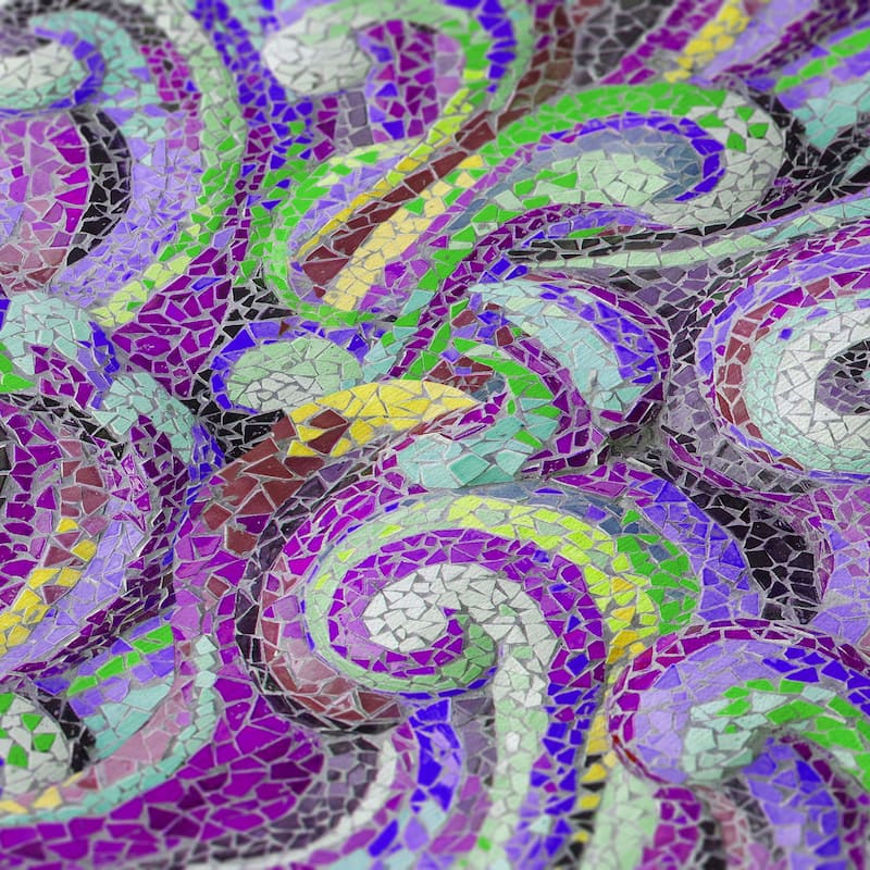 Indoor/ Outdoor Surfside Mosaic Waves Washable Rug New