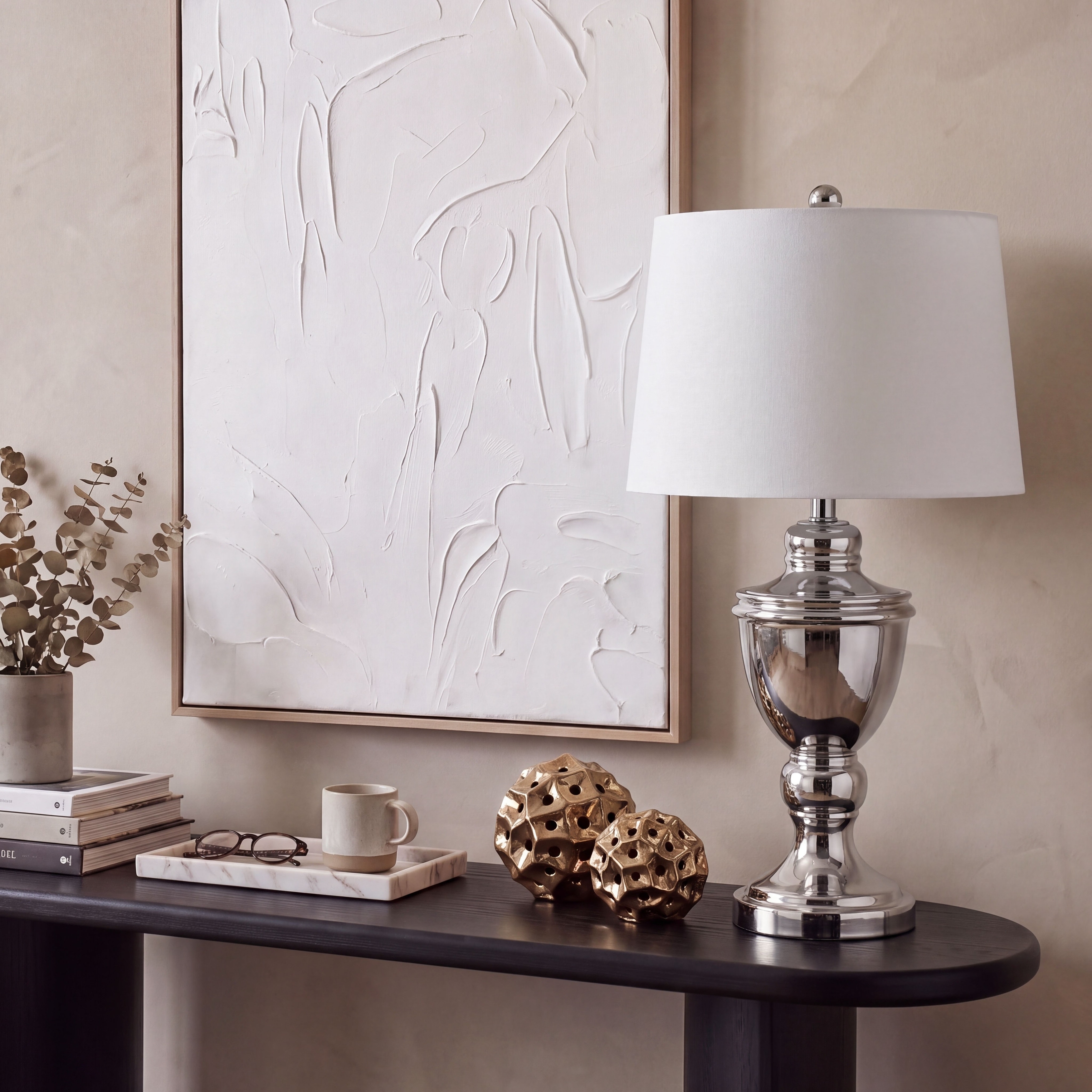 SAFAVIEH Lighting Ressa 27-Inch LED Nickel Table Lamp, Bulb Included - 15