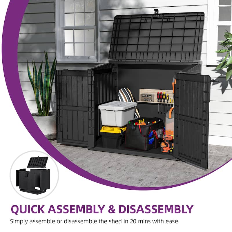 36 Cu Ft Waterproof Outdoor Resin Tool Shed