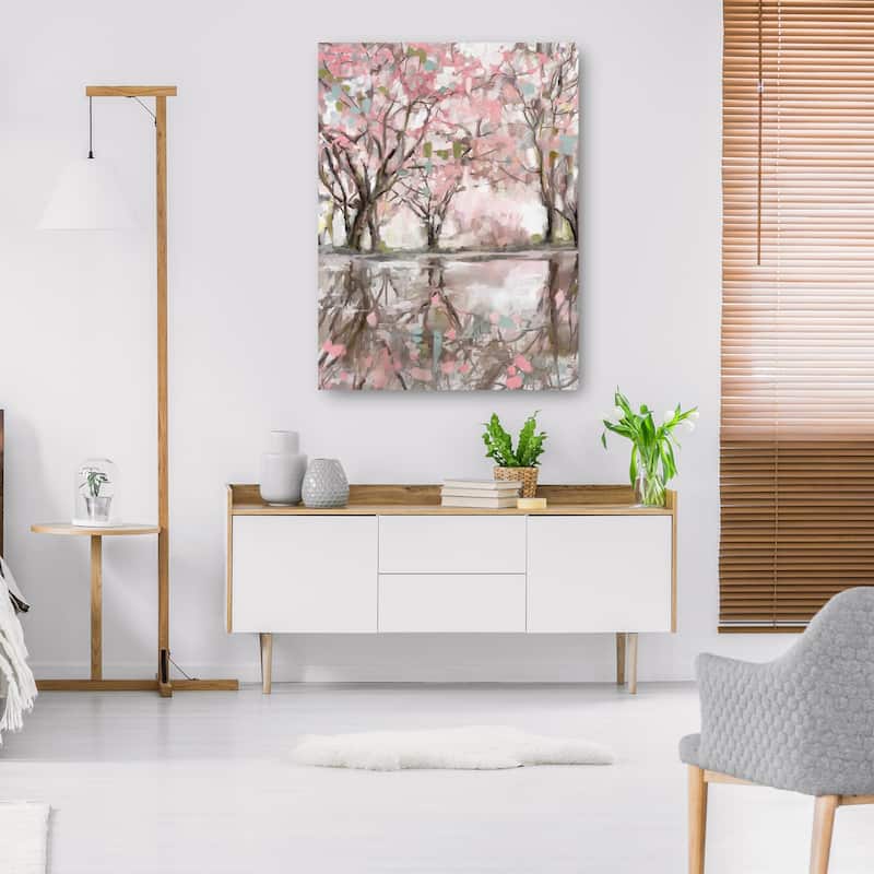 Pink Blossom Reflections By Studio Arts Canvas Art Print