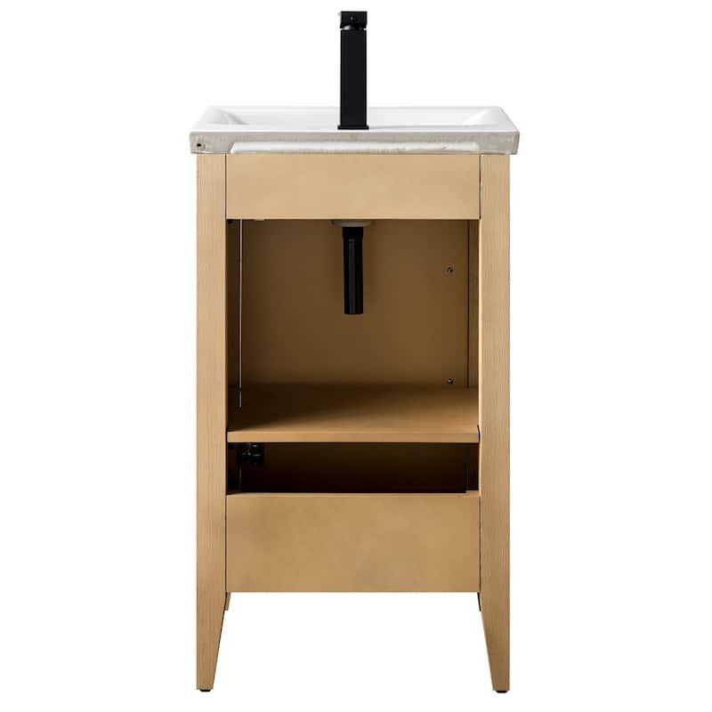 Vanity Art 20" or 24" or 30" Single Sink Bathroom Vanity Cabinet with Ceramic Top