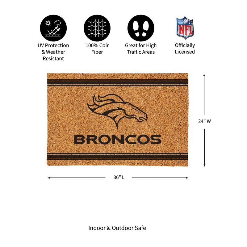 Denver Broncos Monochrome Indoor/Outdoor Coir Door Mat