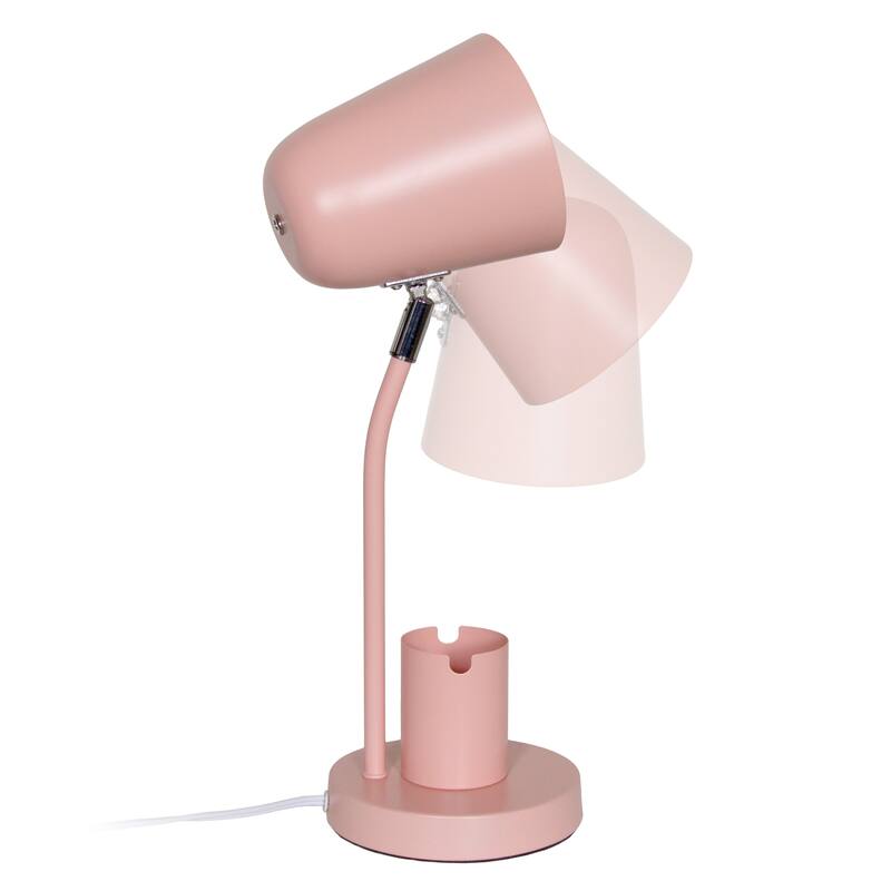 Adjustable Gooseneck Desk Lamp with Metal Shade - 15.75" - Blush Pink