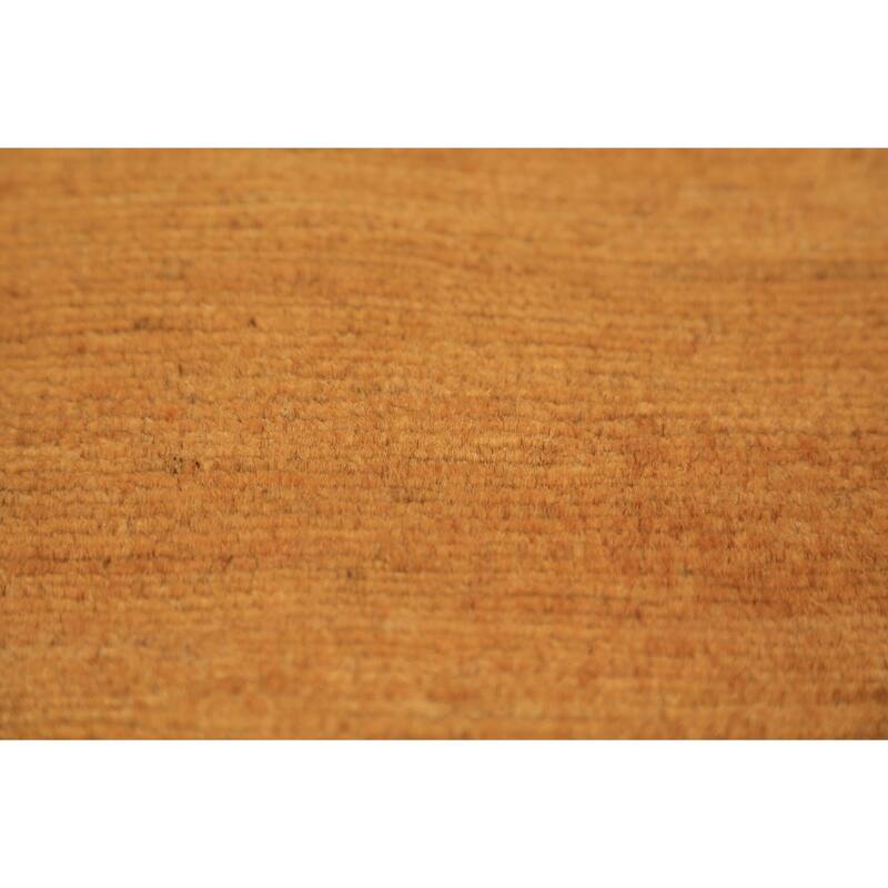 Yellow Gold Modern Gabbeh Oriental Area Rug Handmade Wool Carpet - 8'3" x 9'11"