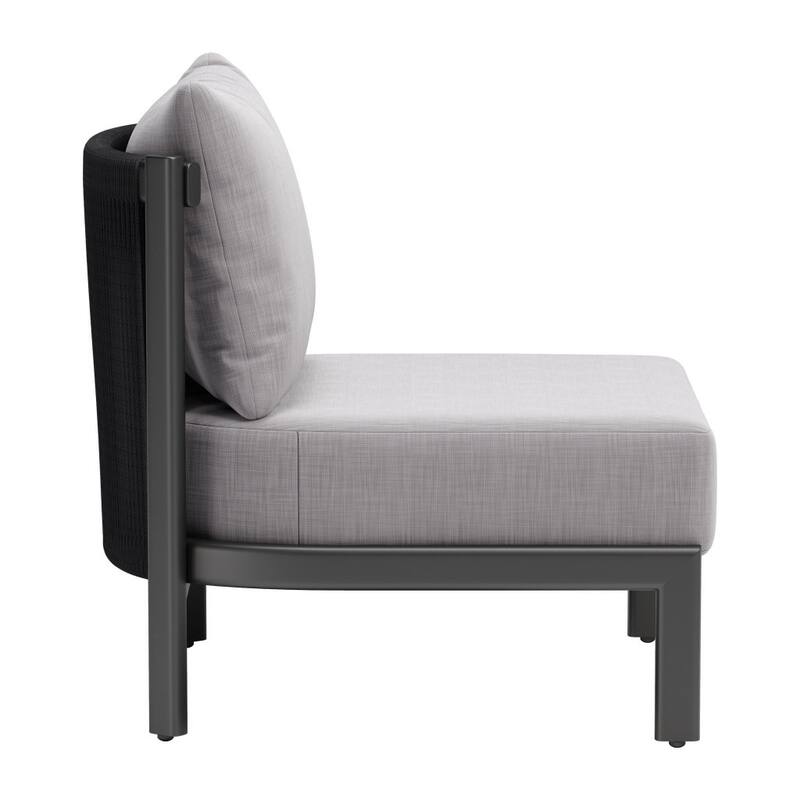 HomeRoots 28" Gray And Black Fabric Side Chair - 28' X '31.9' X '33