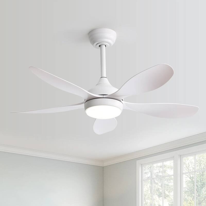 42" Integrated LED Indoor/Outdoor White Ceiling Fan with Light Kit and Remote Included